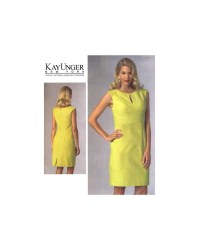 1432 Vogue Kay Unger Semi Fit Shorter Panel Sleeveless Sheath Dress Pattern 14-22 New